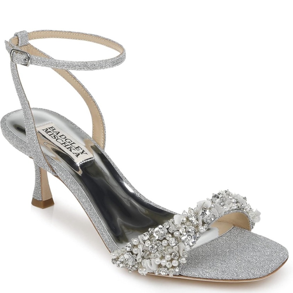Badgley Mischka Telissa Kitten-Heeled Sandals